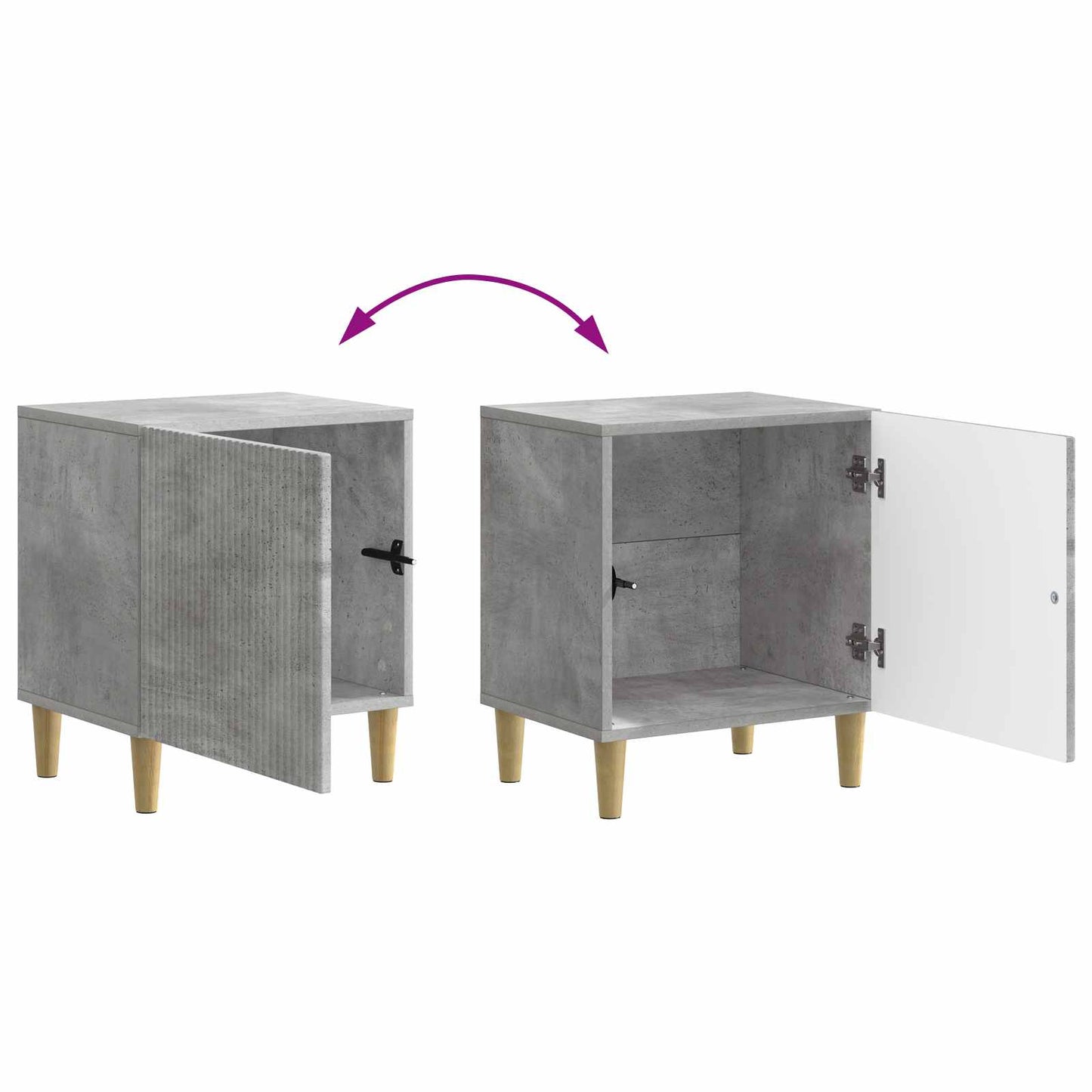 vidaXL Bedside Cabinet Concrete Grey 43 x 34.5 x 50 cm Engineered Wood
