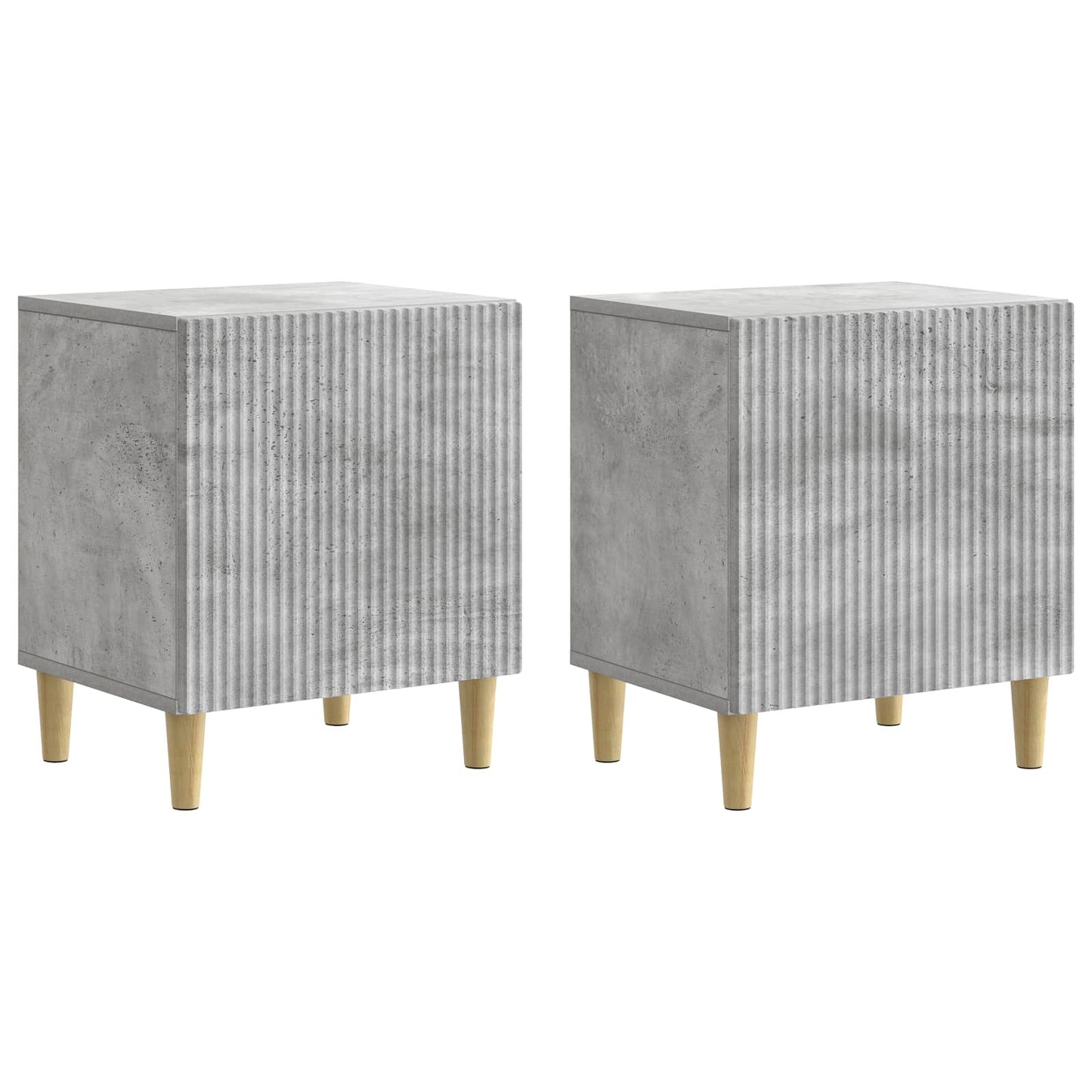 vidaXL Bedside Cabinet 2 pcs Concrete Grey 43 x 34.5 x 50 cm