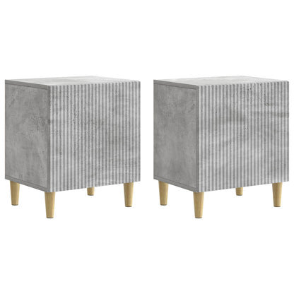 vidaXL Bedside Cabinet 2 pcs Concrete Grey 43 x 34.5 x 50 cm