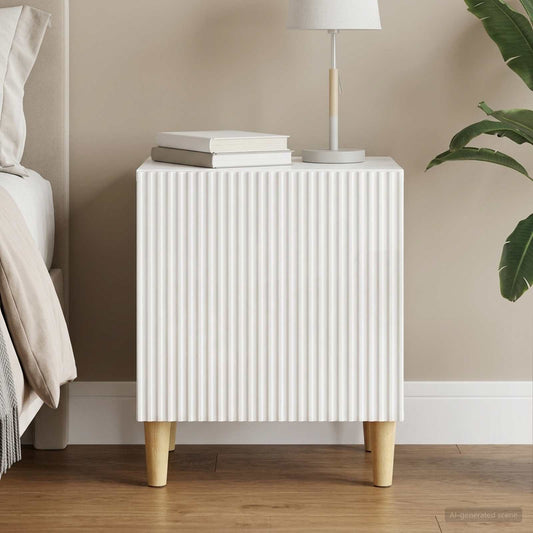 vidaXL Bedside Cabinet High Gloss White 43 x 34.5 x 50 cm