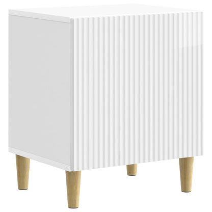 vidaXL Bedside Cabinet High Gloss White 43 x 34.5 x 50 cm