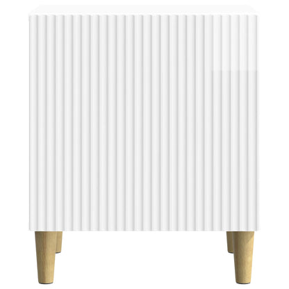 vidaXL Bedside Cabinet High Gloss White 43 x 34.5 x 50 cm