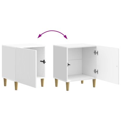 vidaXL Bedside Cabinet High Gloss White 43 x 34.5 x 50 cm