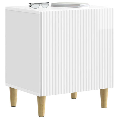 vidaXL Bedside Cabinet High Gloss White 43 x 34.5 x 50 cm