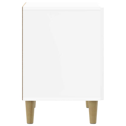 vidaXL Bedside Cabinet High Gloss White 43 x 34.5 x 50 cm