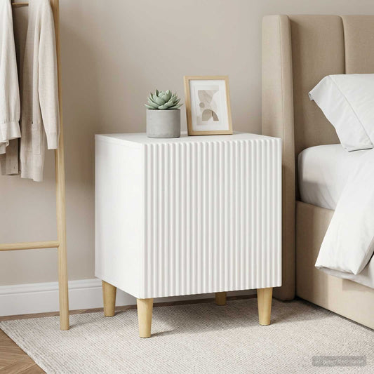 vidaXL Bedside Cabinet 2 pcs High Gloss White 43 x 34.5 x 50 cm