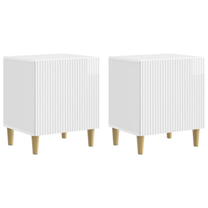 vidaXL Bedside Cabinet 2 pcs High Gloss White 43 x 34.5 x 50 cm