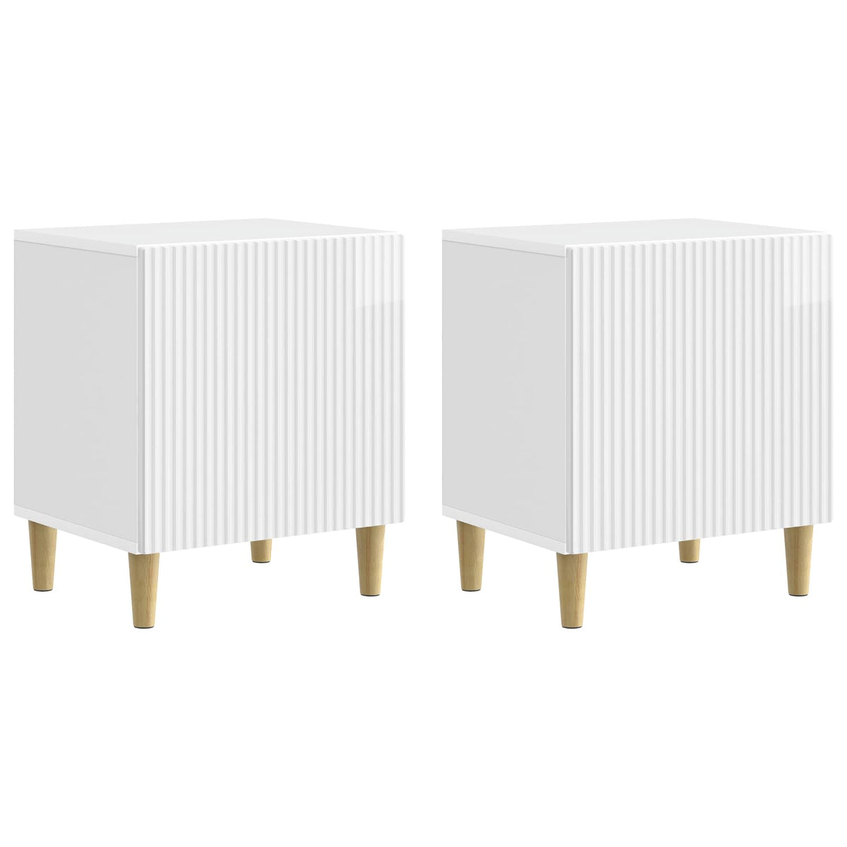 vidaXL Bedside Cabinet 2 pcs High Gloss White 43 x 34.5 x 50 cm