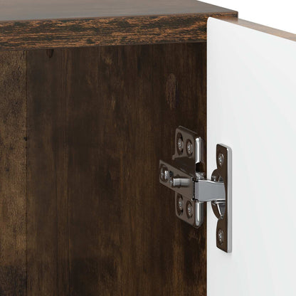 vidaXL Bedside Cabinet Smoked Oak 43 x 34.5 x 50 cm Engineered Wood