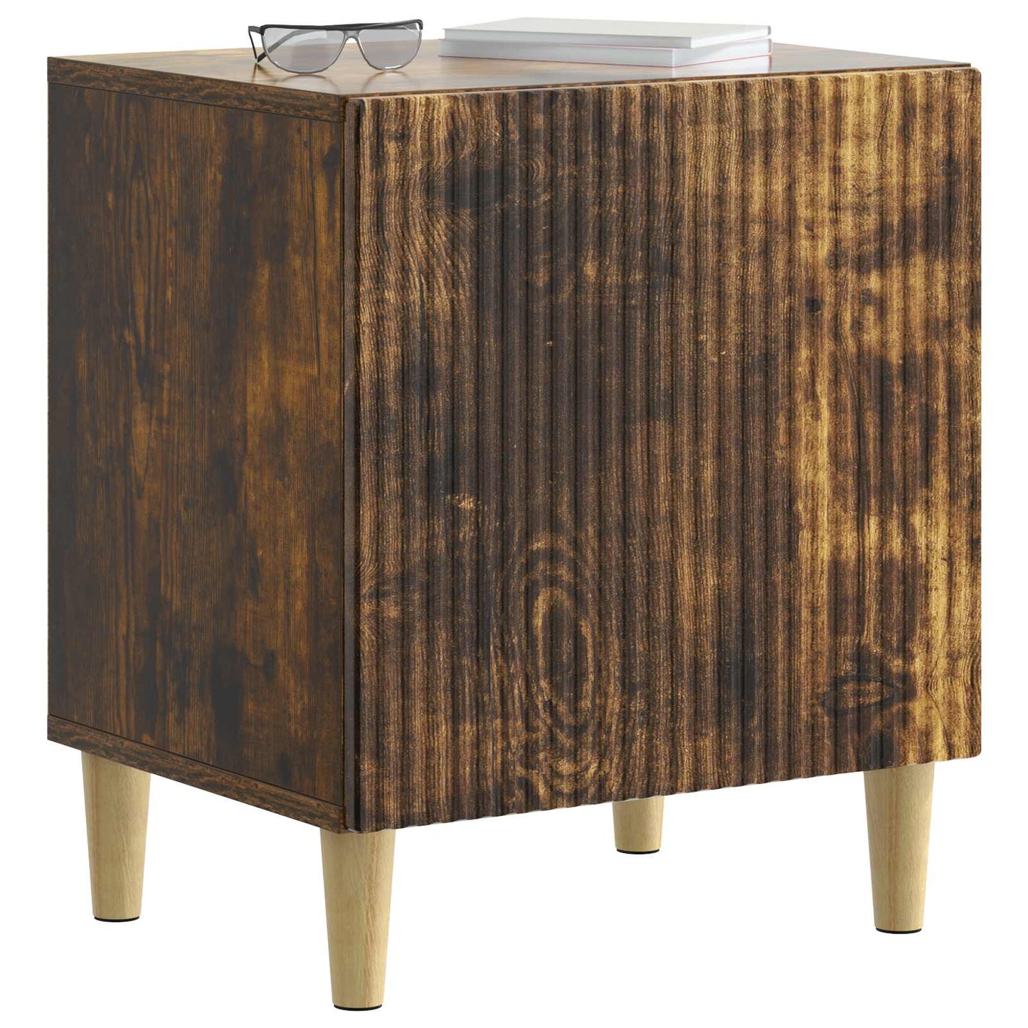 vidaXL Bedside Cabinet Smoked Oak 43 x 34.5 x 50 cm Engineered Wood