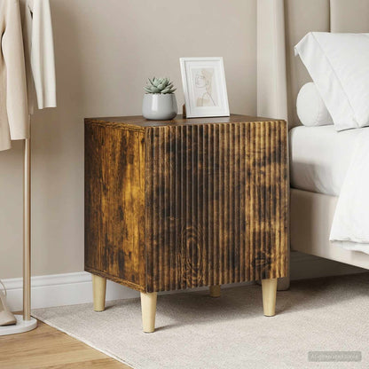 vidaXL Bedside Cabinet 2 pcs Smoked Oak 43 x 34.5 x 50 cm