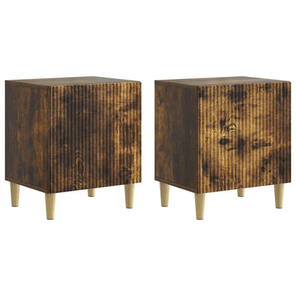 vidaXL Bedside Cabinet 2 pcs Smoked Oak 43 x 34.5 x 50 cm