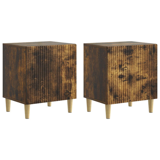 vidaXL Bedside Cabinet 2 pcs Smoked Oak 43 x 34.5 x 50 cm