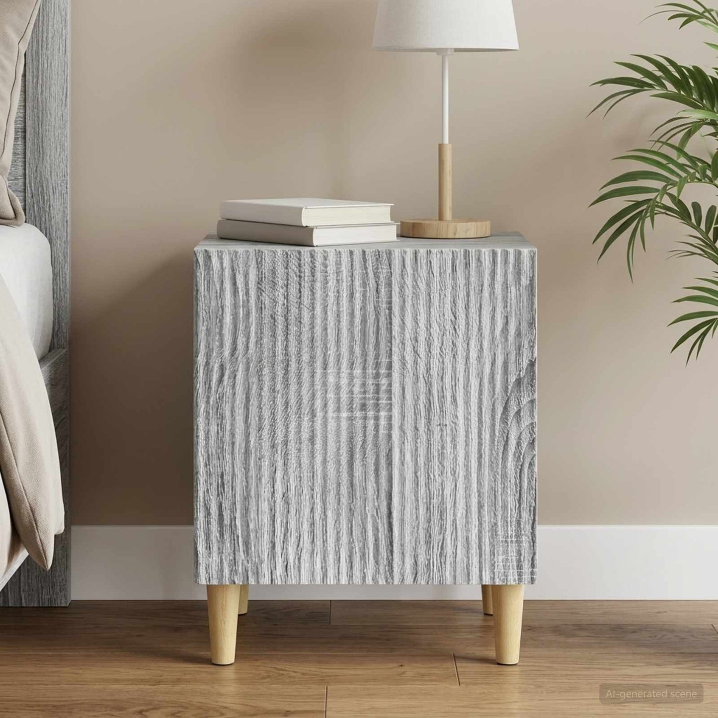 vidaXL Bedside Cabinet Grey Sonoma 43 x 34.5 x 50 cm Engineered Wood