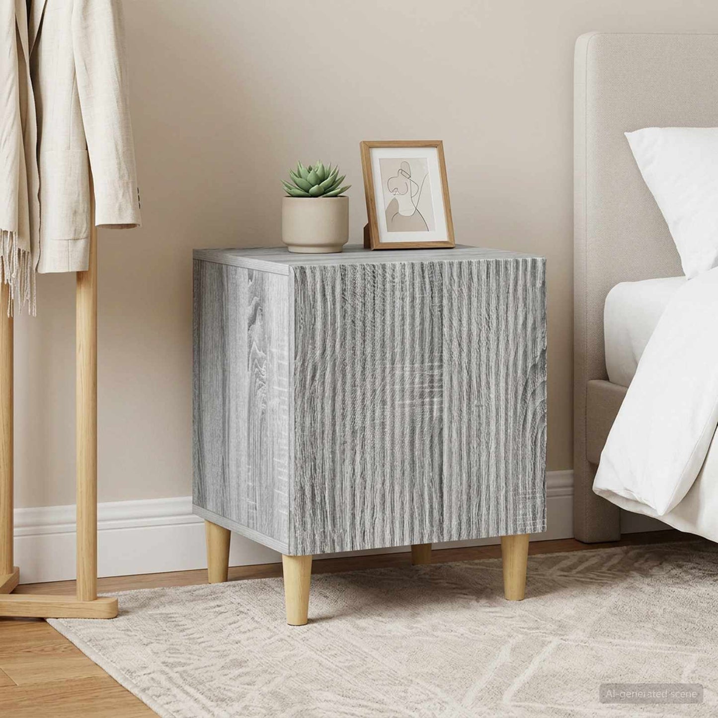 vidaXL Bedside Cabinet 2 pcs Grey Sonoma 43 x 34.5 x 50 cm