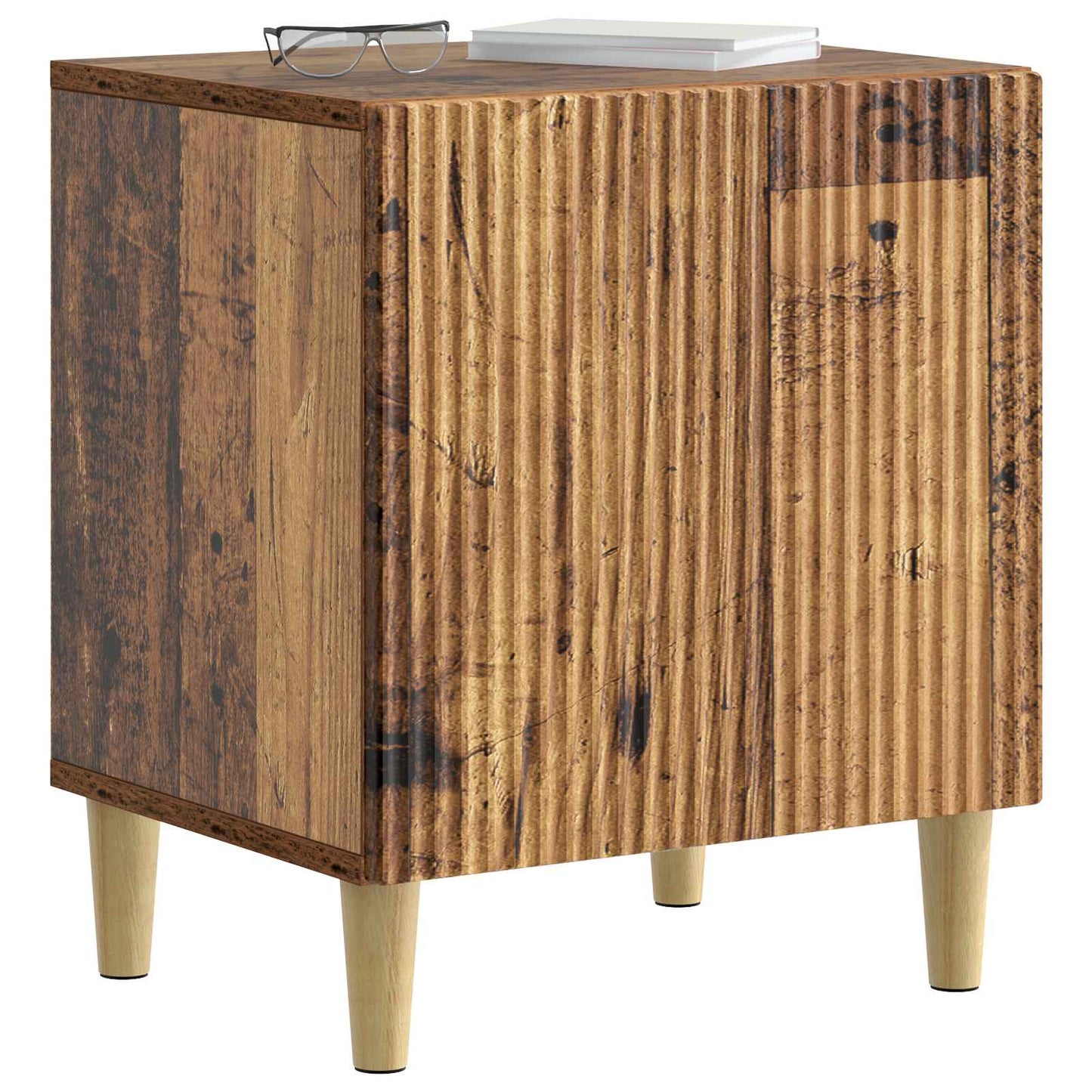 vidaXL Bedside Cabinet Old Wood 43 x 34.5 x 50 cm Engineered Wood
