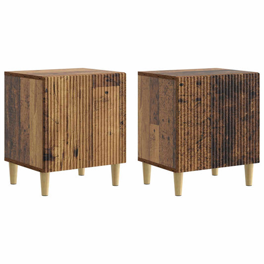 vidaXL Bedside Cabinet 2 pcs Old Wood 43 x 34.5 x 50 cm