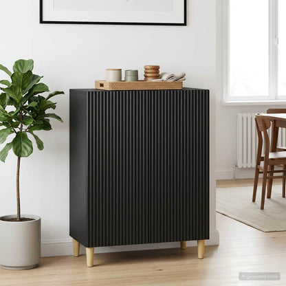 vidaXL Sideboard Black 66 x 34.5 x 90 cm Engineered Wood