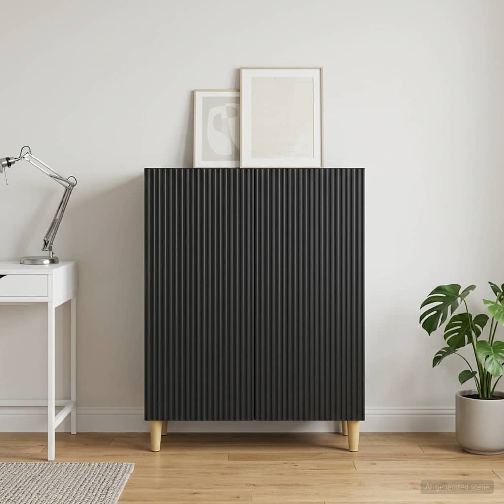 vidaXL Sideboard Black 66 x 34.5 x 90 cm Engineered Wood