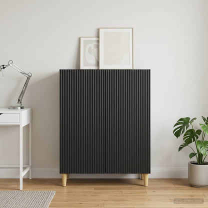 vidaXL Sideboard Black 66 x 34.5 x 90 cm Engineered Wood