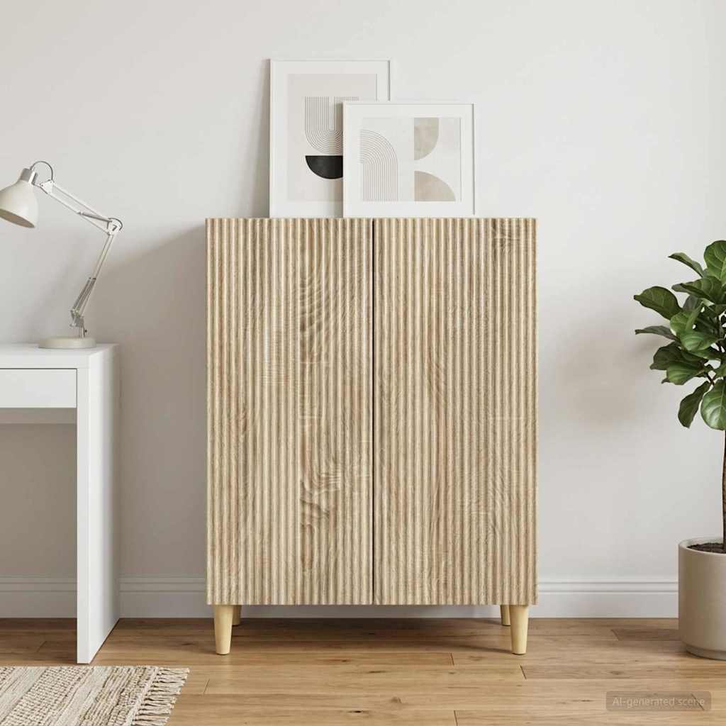 vidaXL Sideboard Sonoma Oak 66 x 34.5 x 90 cm Engineered Wood