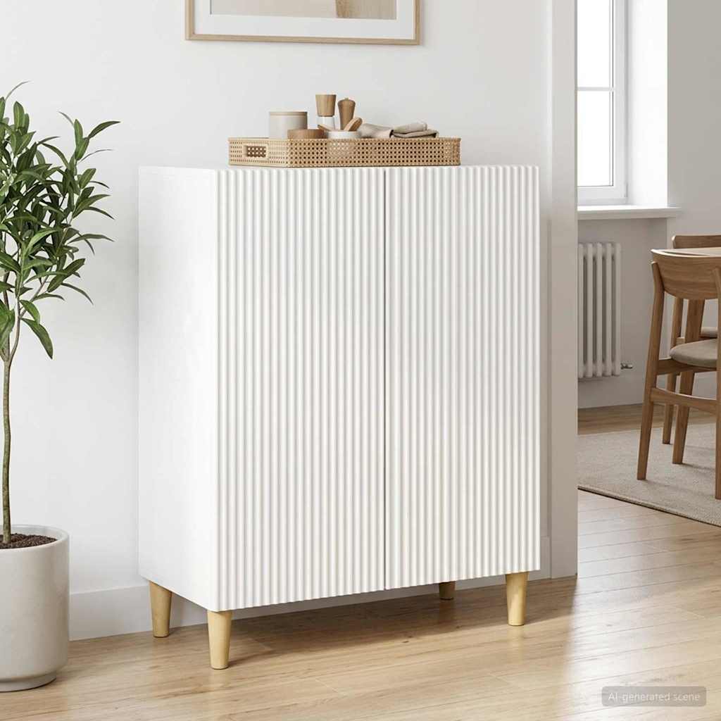 vidaXL Sideboard High Gloss White 66 x 34.5 x 90 cm Engineered Wood