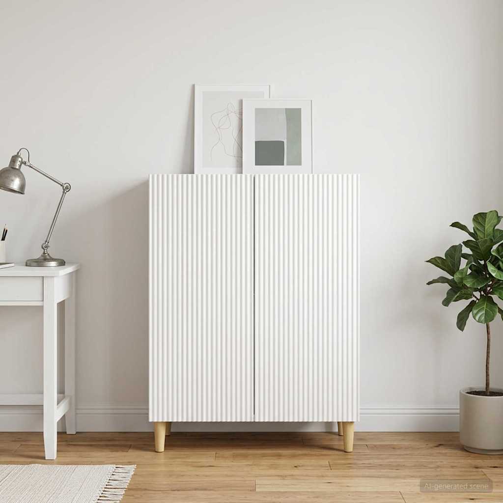 vidaXL Sideboard High Gloss White 66 x 34.5 x 90 cm Engineered Wood