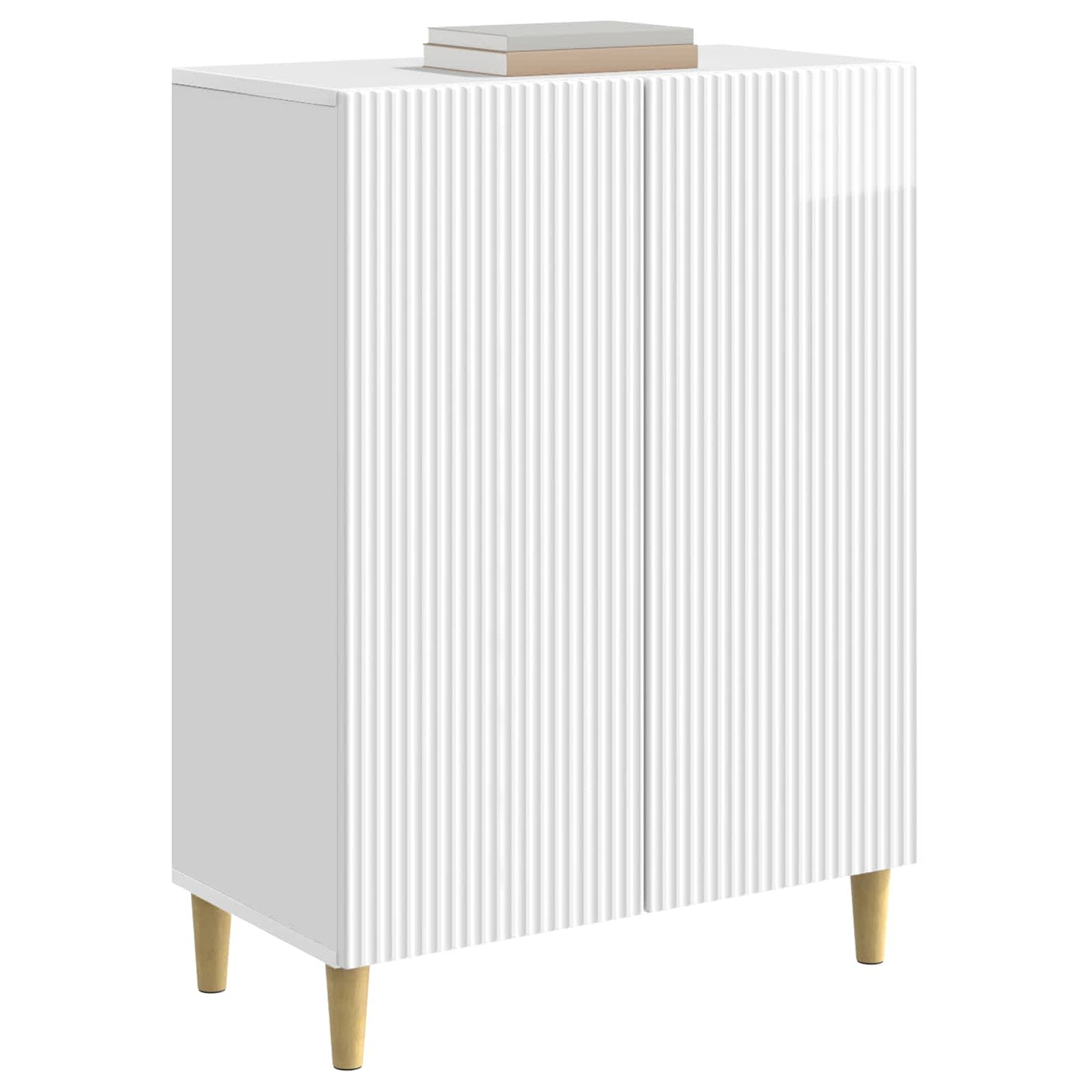 vidaXL Sideboard High Gloss White 66 x 34.5 x 90 cm Engineered Wood