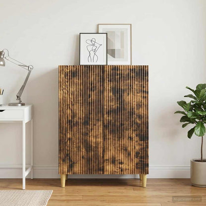 vidaXL Sideboard Smoked Oak 66 x 34.5 x 90 cm Engineered Wood