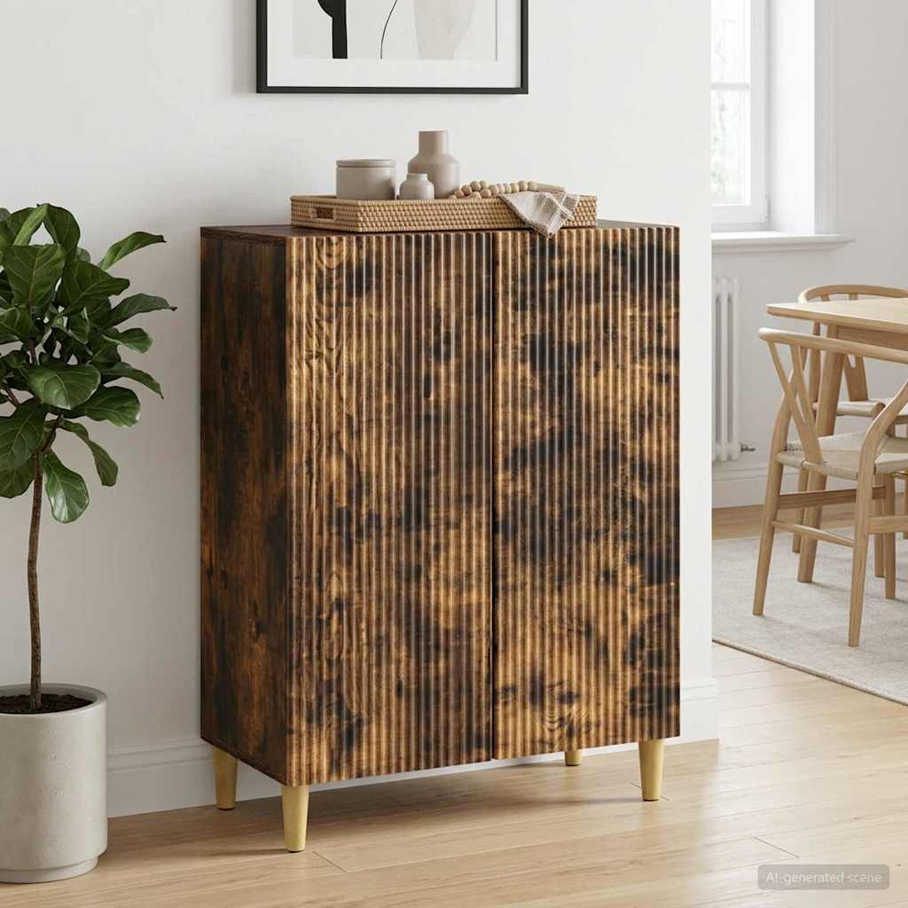 vidaXL Sideboard Smoked Oak 66 x 34.5 x 90 cm Engineered Wood