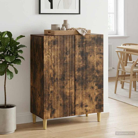 vidaXL Sideboard Smoked Oak 66 x 34.5 x 90 cm Engineered Wood