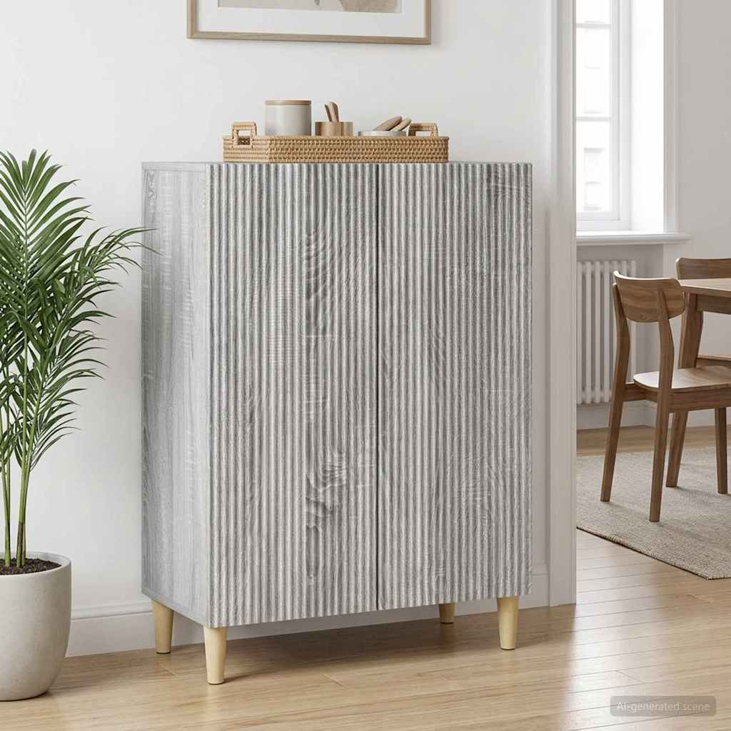 vidaXL Sideboard Grey Sonoma 66 x 34.5 x 90 cm Engineered Wood