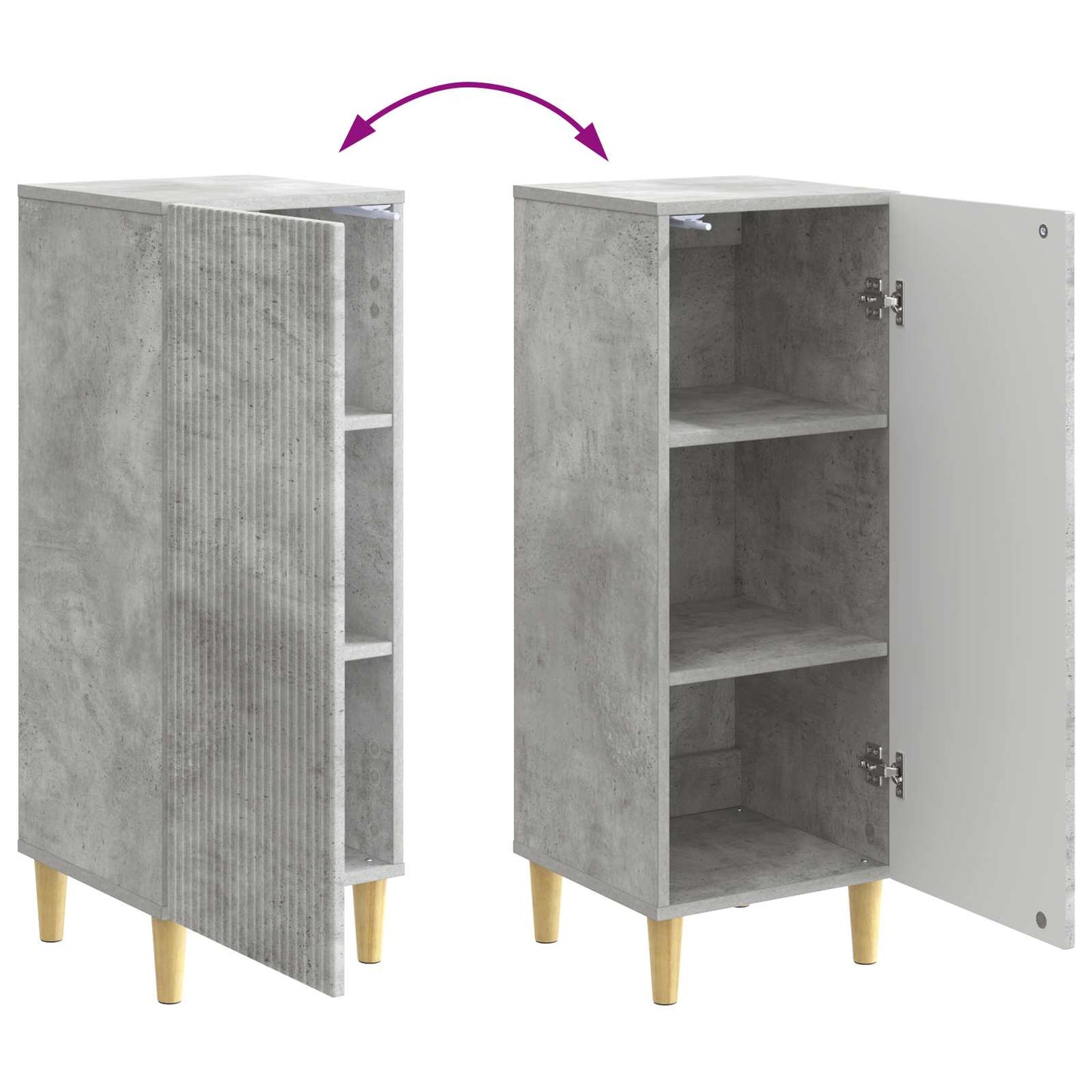 vidaXL Sideboard Concrete Grey 33 x 34.5 x 90 cm Engineered Wood