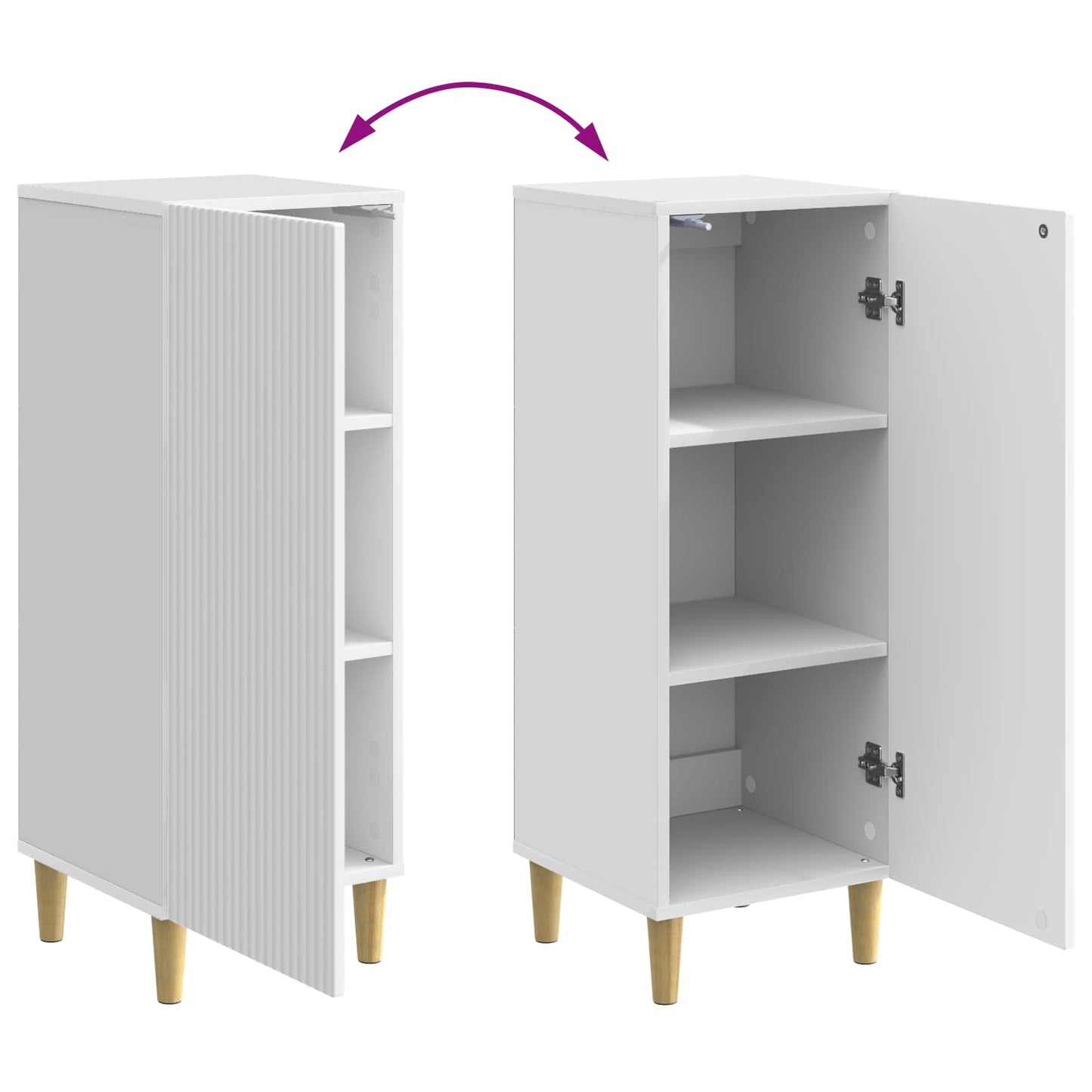 vidaXL Sideboard High Gloss White 33 x 34.5 x 90 cm Engineered Wood