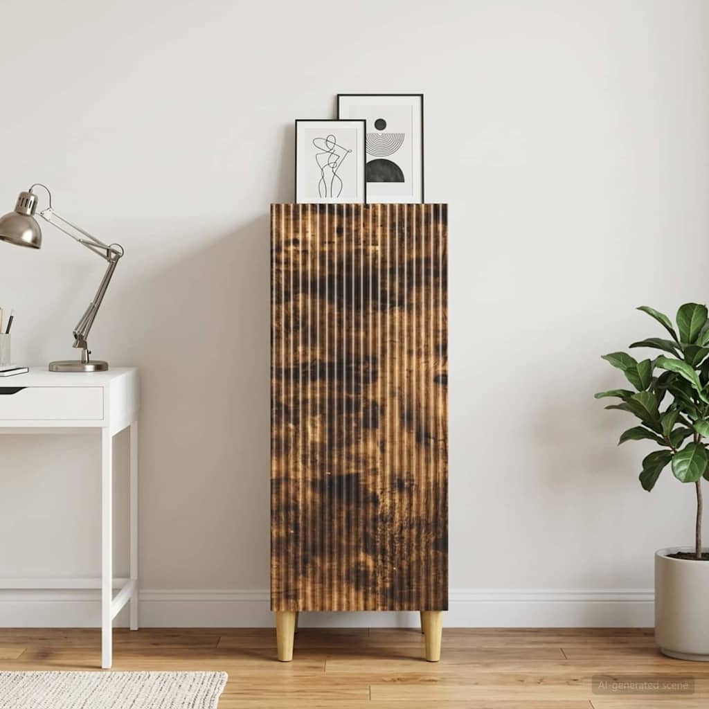 vidaXL Sideboard Smoked Oak 33 x 34.5 x 90 cm Engineered Wood
