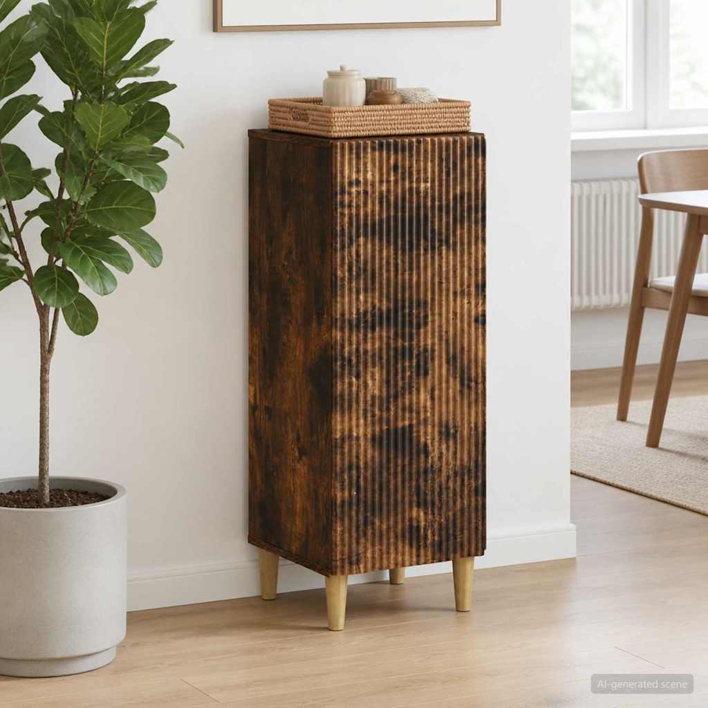 vidaXL Sideboard Smoked Oak 33 x 34.5 x 90 cm Engineered Wood