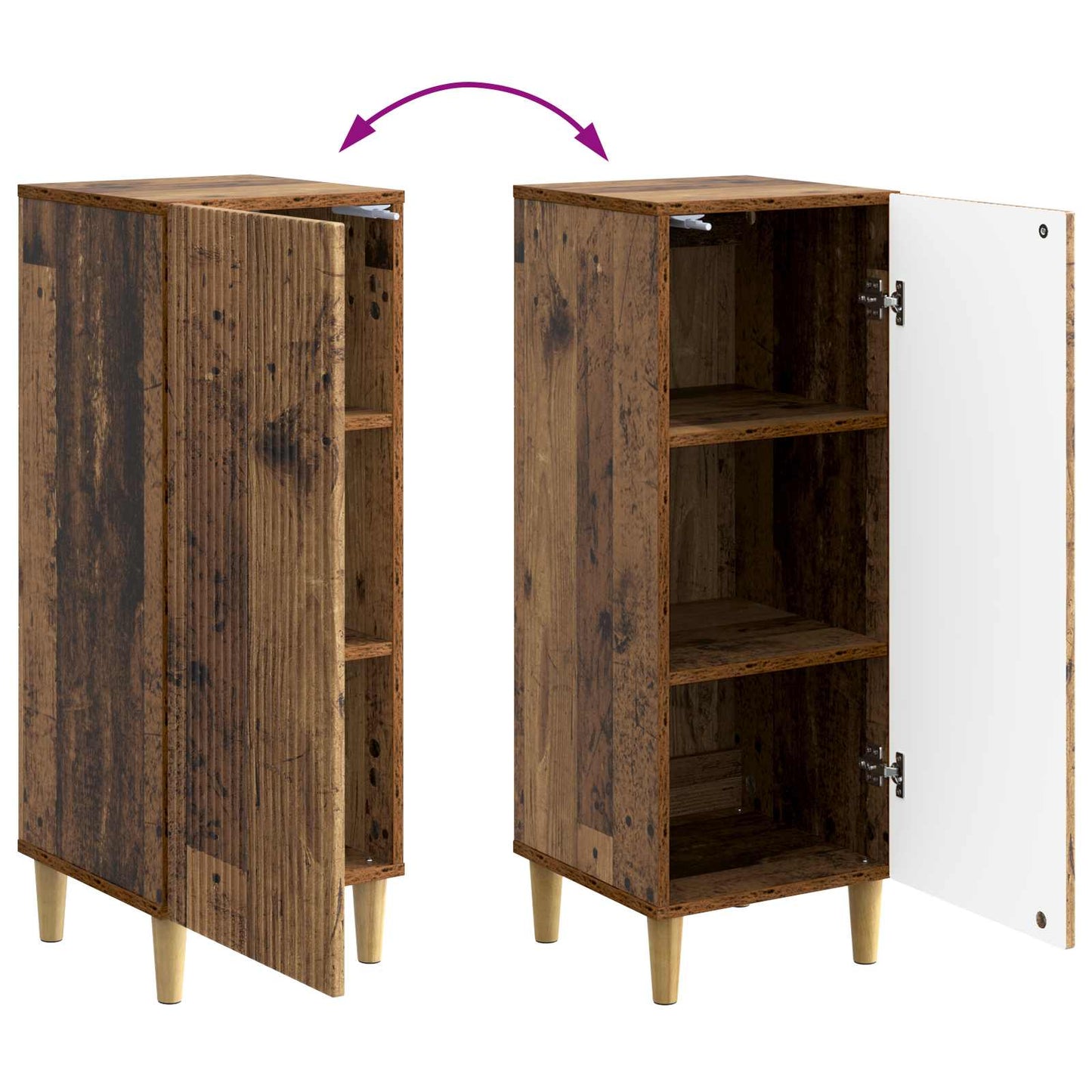 vidaXL Sideboard Old Wood 33 x 34.5 x 90 cm Engineered Wood