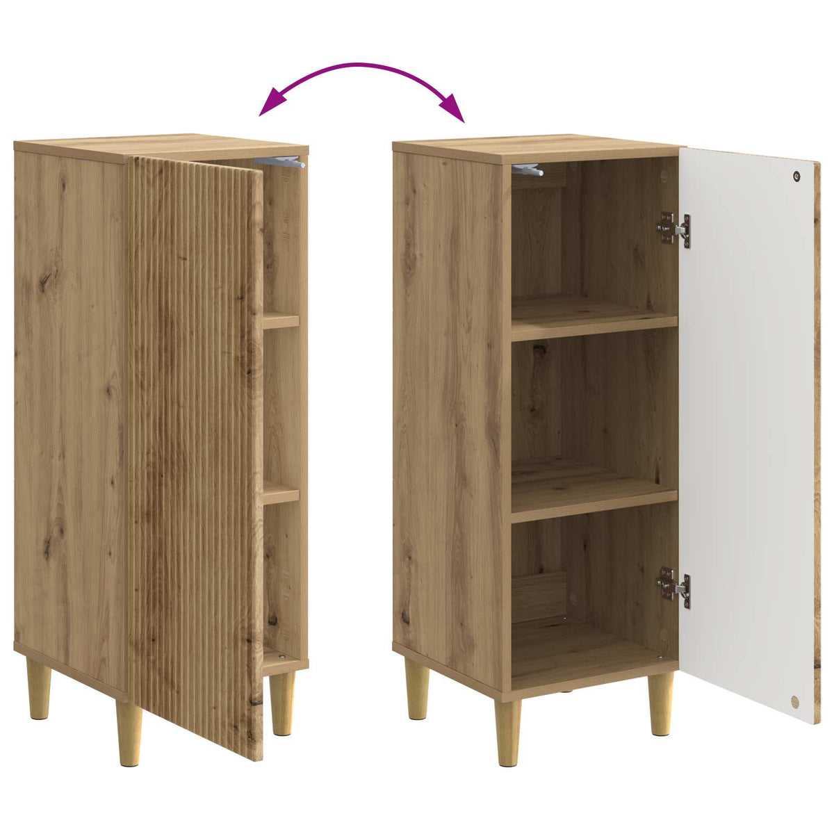 vidaXL Sideboard Artisan Oak 33 x 34.5 x 90 cm Engineered Wood