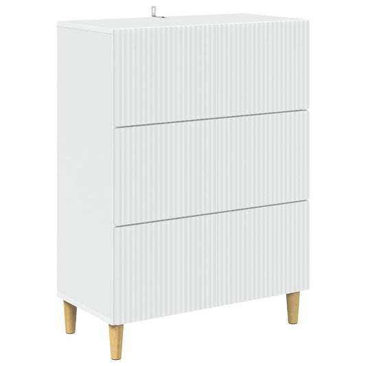 vidaXL Drawer Cabinet White 66 x 34.5 x 90 cm Engineered Wood