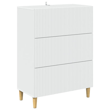 vidaXL Drawer Cabinet White 66 x 34.5 x 90 cm Engineered Wood