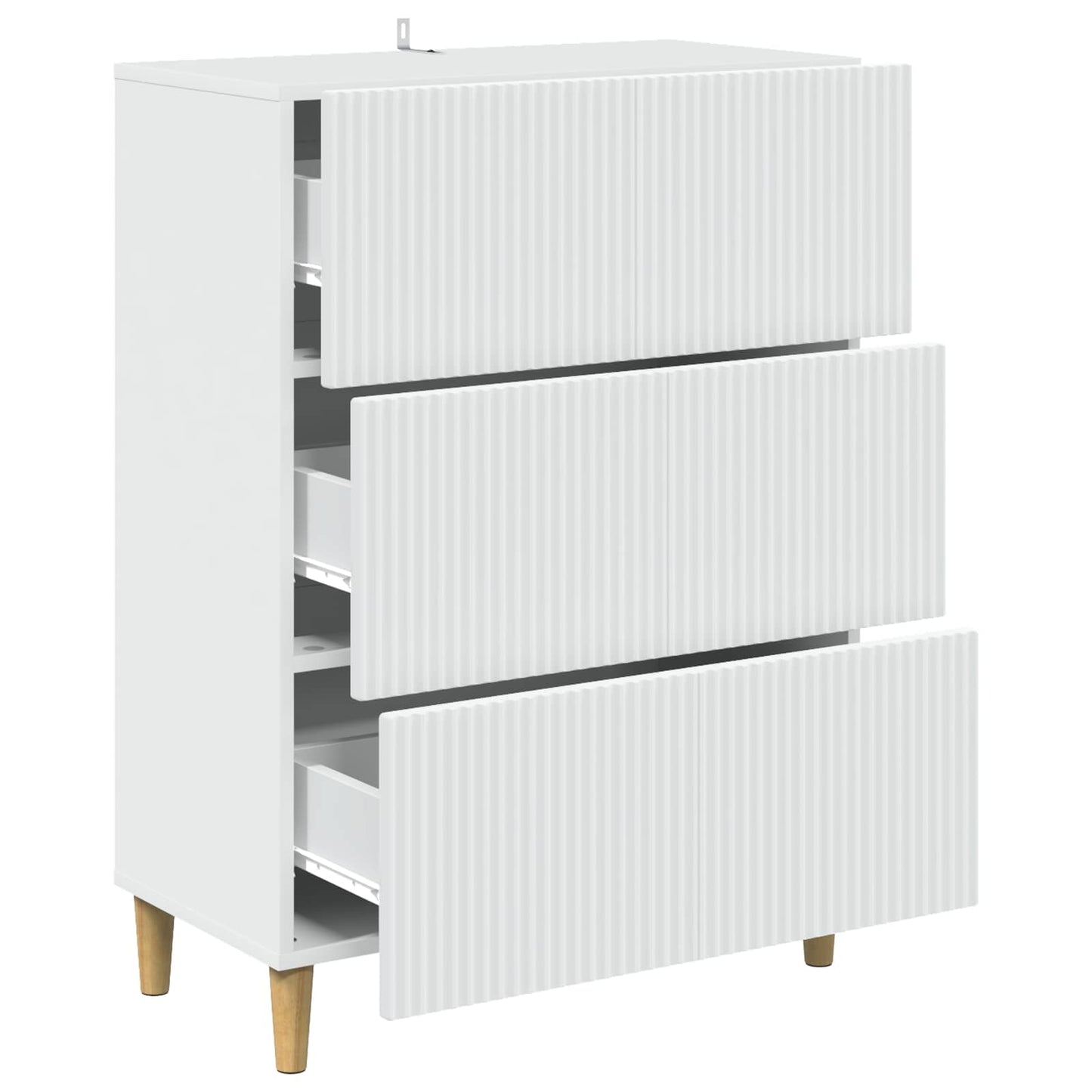 vidaXL Drawer Cabinet White 66 x 34.5 x 90 cm Engineered Wood