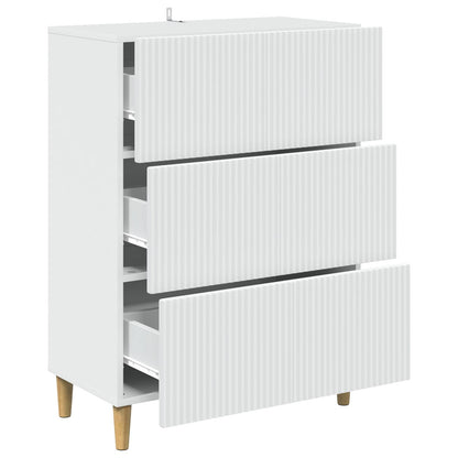 vidaXL Drawer Cabinet White 66 x 34.5 x 90 cm Engineered Wood