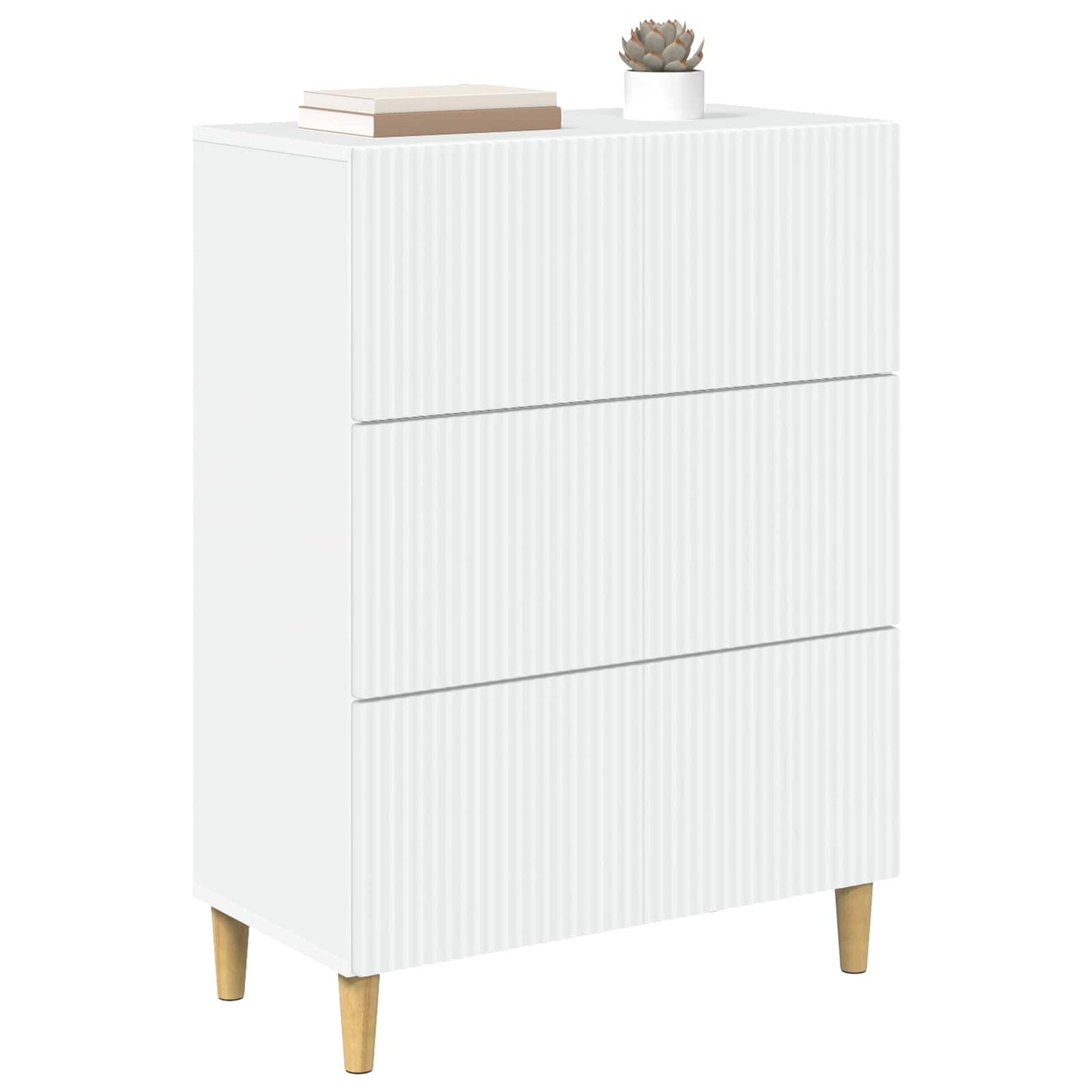 vidaXL Drawer Cabinet White 66 x 34.5 x 90 cm Engineered Wood