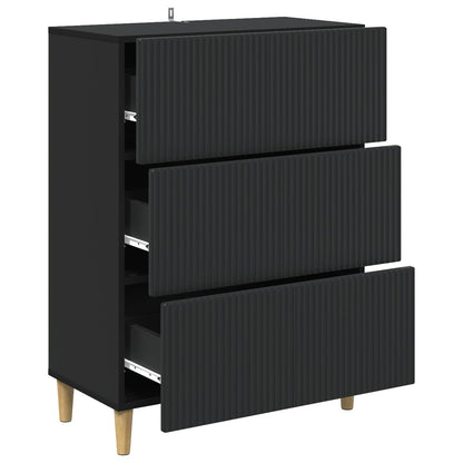 vidaXL Drawer Cabinet Black 66 x 34.5 x 90 cm Engineered Wood
