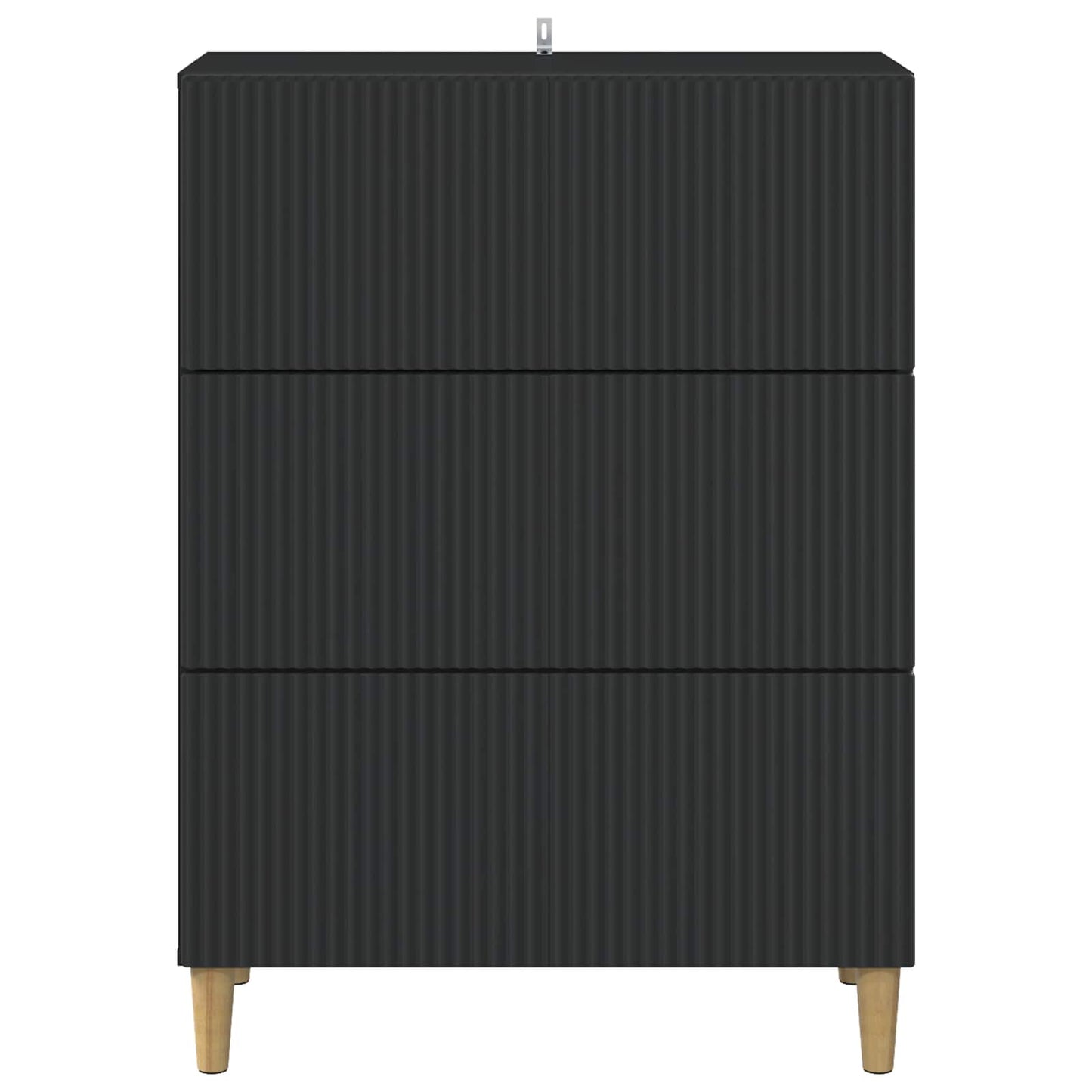 vidaXL Drawer Cabinet Black 66 x 34.5 x 90 cm Engineered Wood