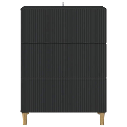 vidaXL Drawer Cabinet Black 66 x 34.5 x 90 cm Engineered Wood