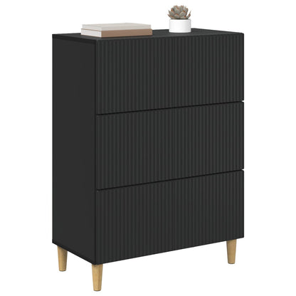 vidaXL Drawer Cabinet Black 66 x 34.5 x 90 cm Engineered Wood
