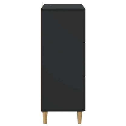 vidaXL Drawer Cabinet Black 66 x 34.5 x 90 cm Engineered Wood