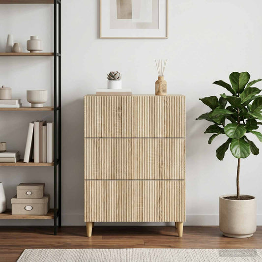 vidaXL Drawer Cabinet Sonoma Oak 66 x 34.5 x 90 cm Engineered Wood