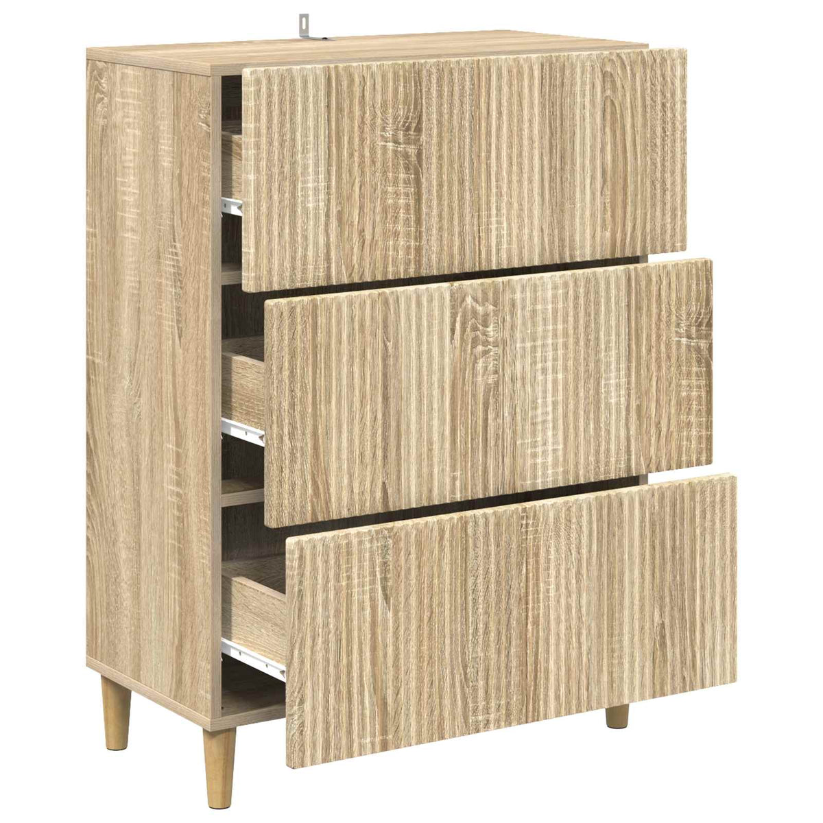 vidaXL Drawer Cabinet 66 x 34.5 x 90 cm Engineered Wood Sonoma Oak